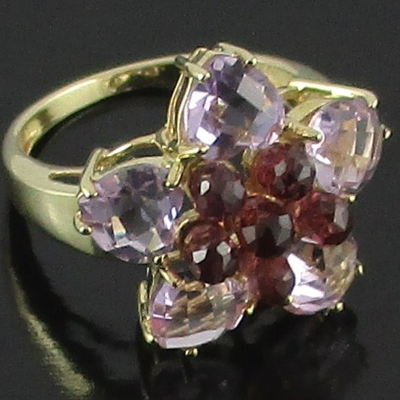 10K Lilac Quartz & Rhodolite 6.04ct Ring - Picture 5 of 11